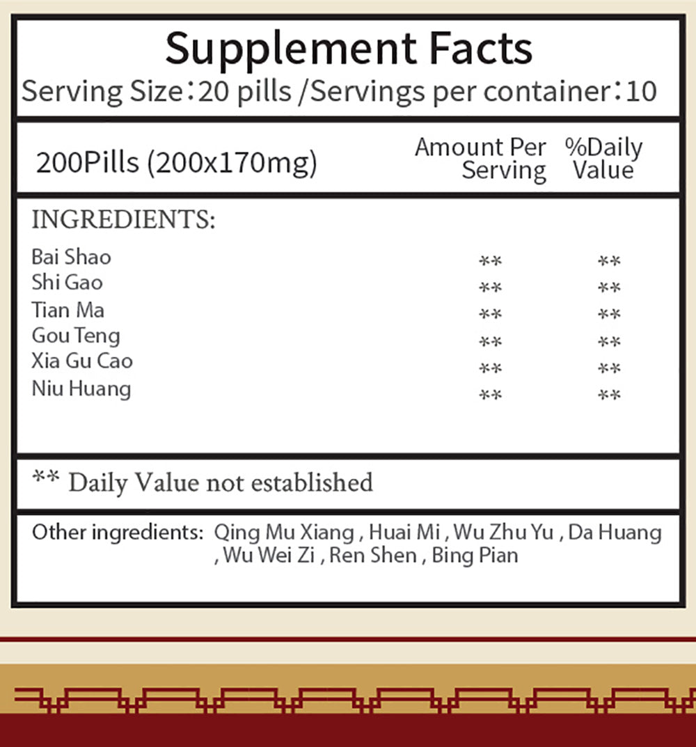 Yang Yin Jiang Ya Fang - 养阴降压方 - 丸剂 - Nourishing Yin And Antihypertensive Pills - FUHENG福恒 - Since 1905 - 200 pills